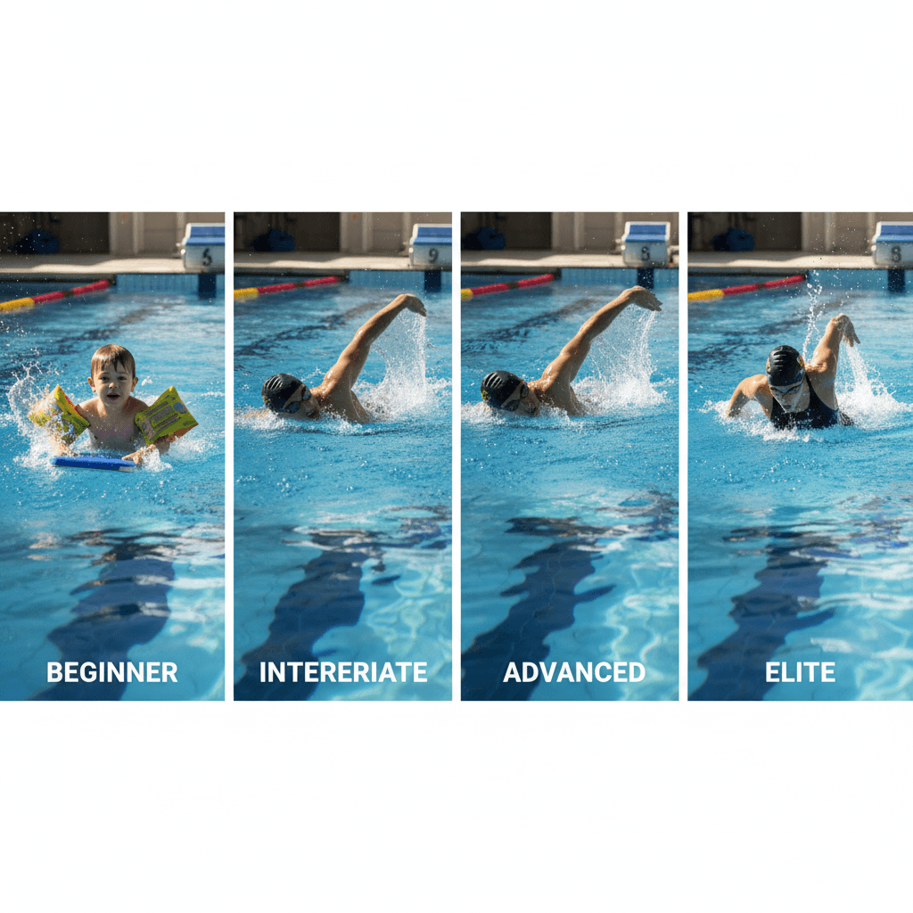 Swimming skill progression levels